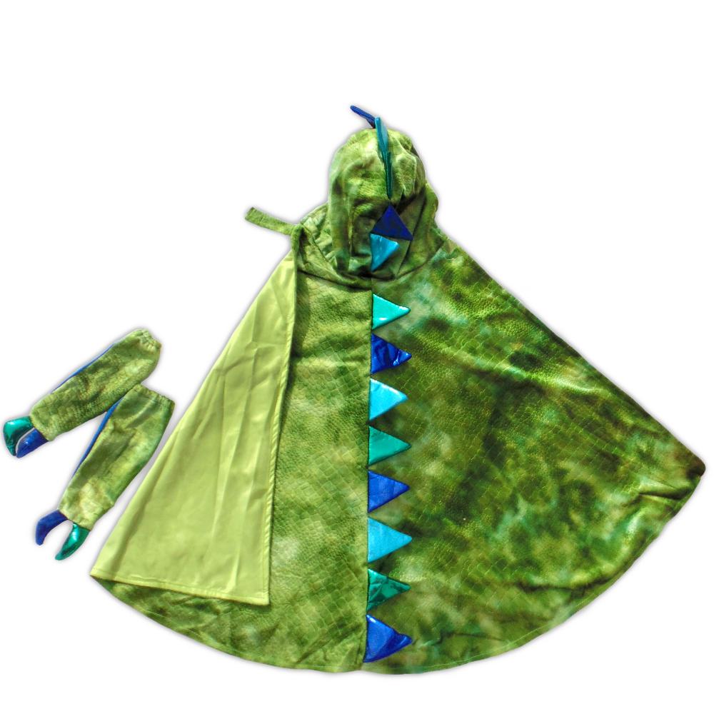 Green/Blue Dragon Cape with Claws - Size 5-6 Years