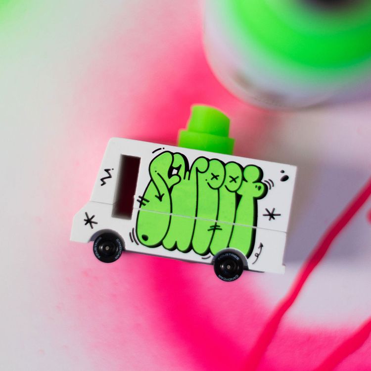 Alternative view of Green Graffiti Van Toy Car