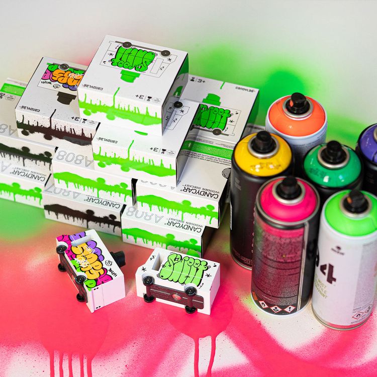 Green Graffiti Van Toy Car - Image 3