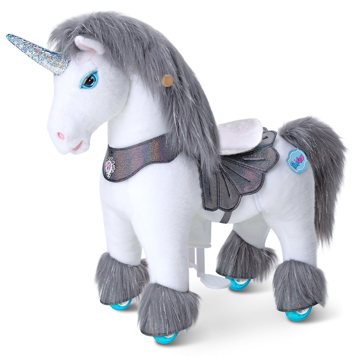 Grey Unicorn Model Y Ride on Toy - 3-4 Years