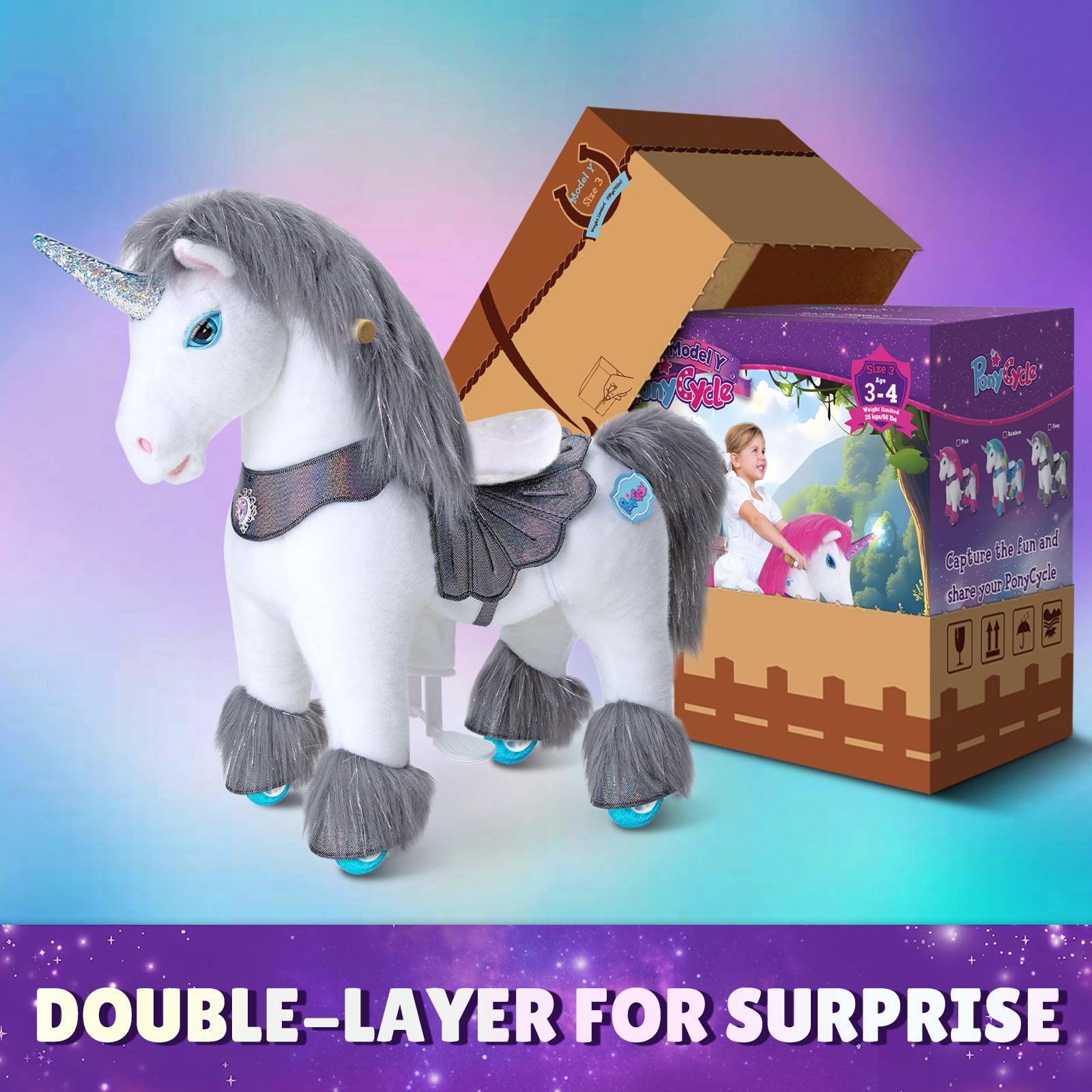 Grey Unicorn Model Y Ride on Toy - 3-4 Years - Image 7