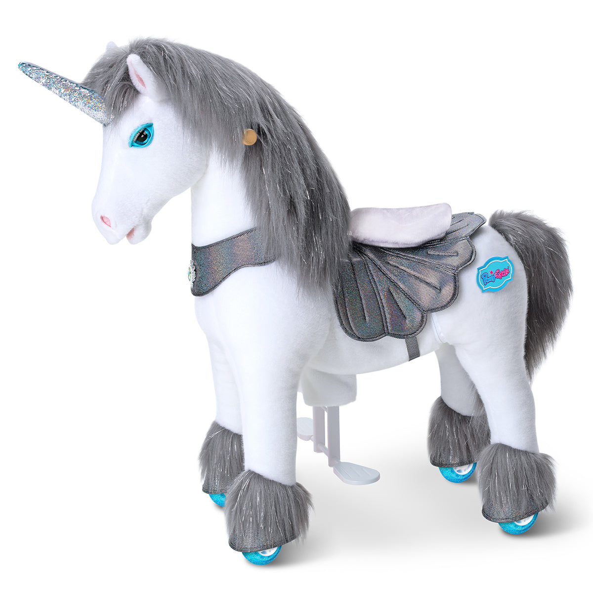 Grey Unicorn Model Y Ride on Toy - 4-7 Years