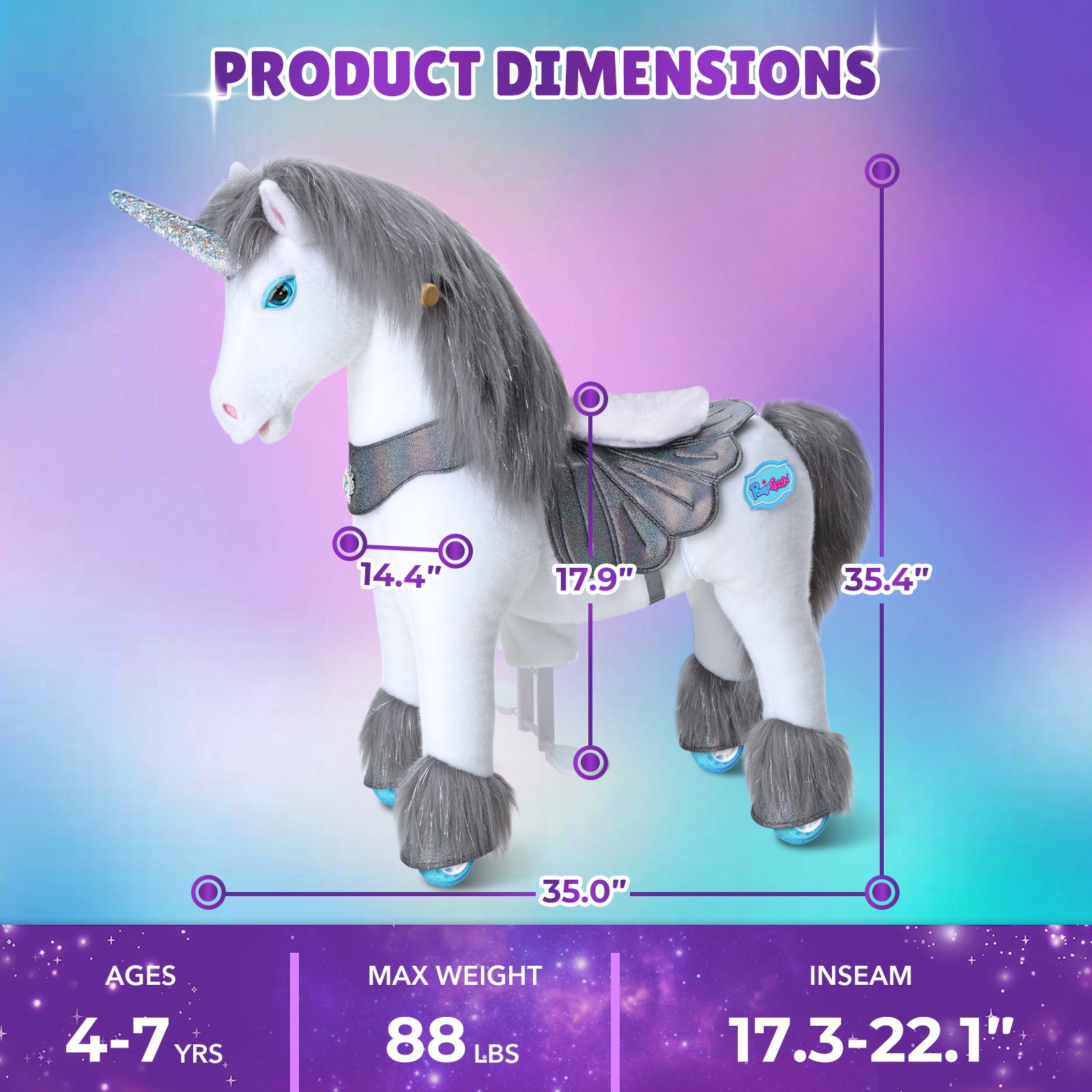 Grey Unicorn Model Y Ride on Toy - 4-7 Years - Image 7