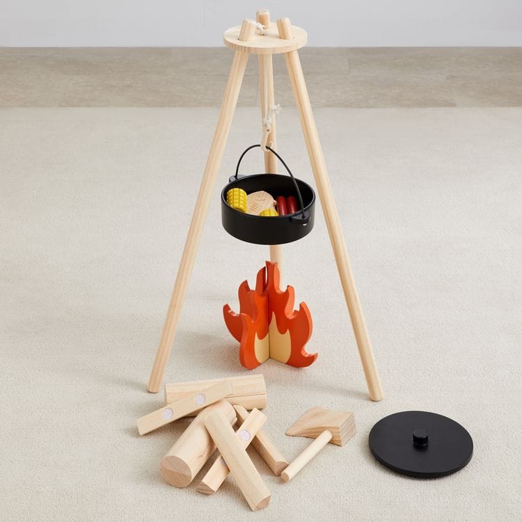 Home on the Range Pretend Play Wood Camping Set - Image 2