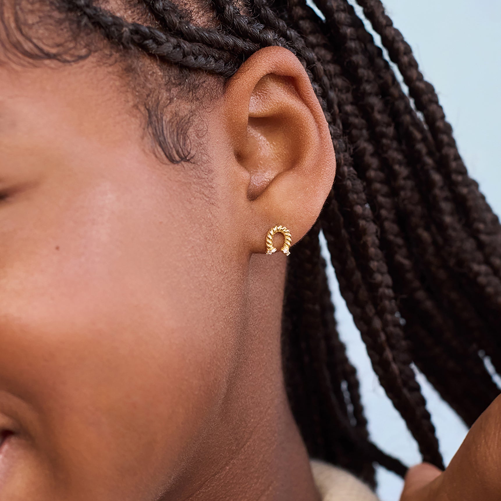 Horseshoe 18k Gold Kids' Earrings - Image 2