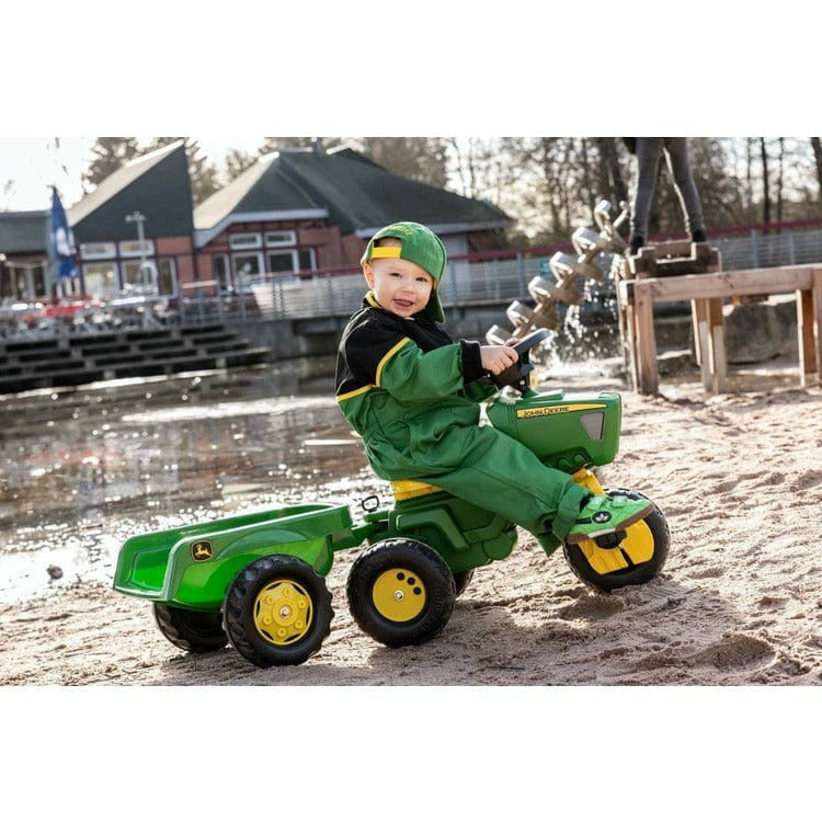 John Deere 3-Wheel Pedal Tractor with Trailer - Image 3