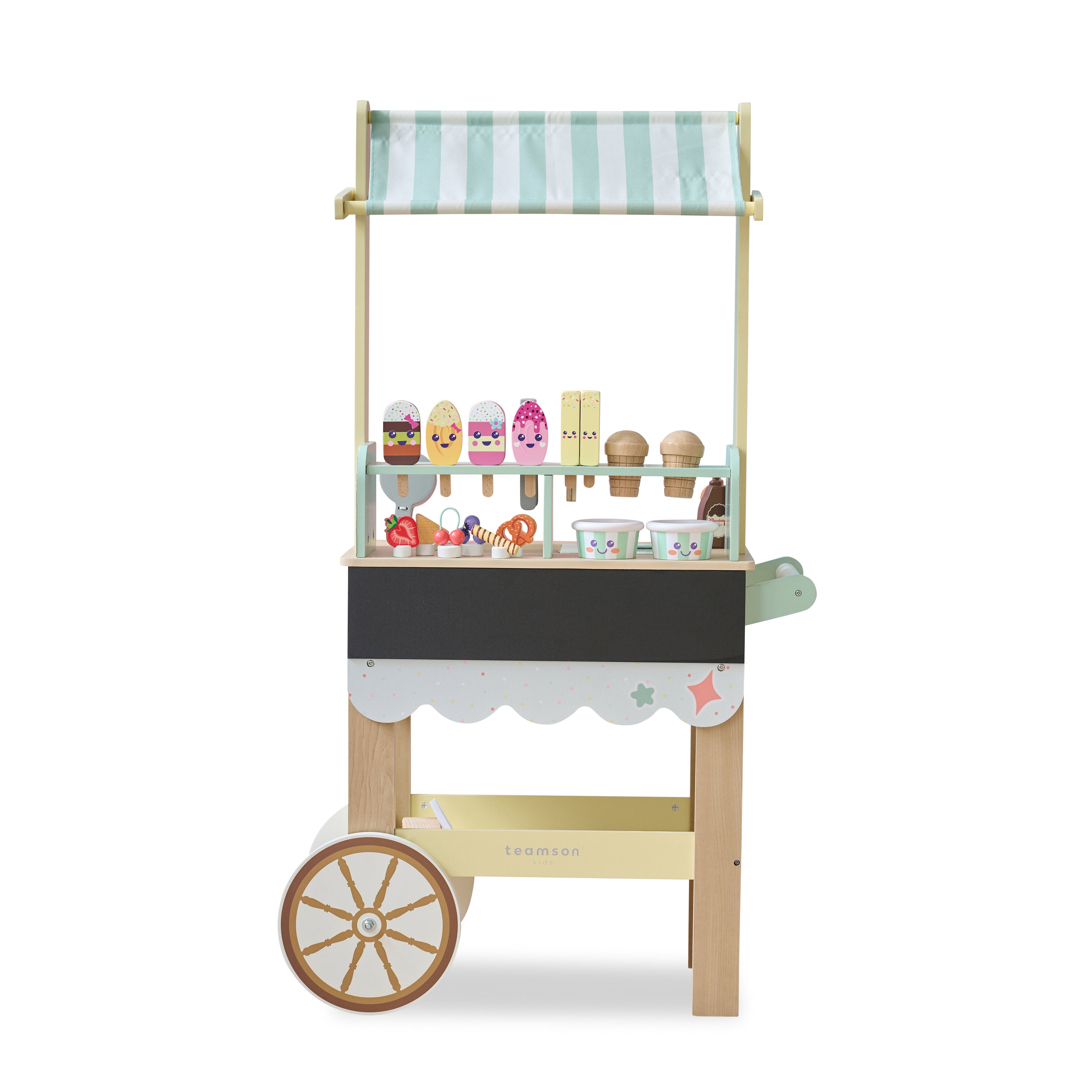 Jolly Pals Wood Ice Cream Stand with 33 Accessories and Chalkboard