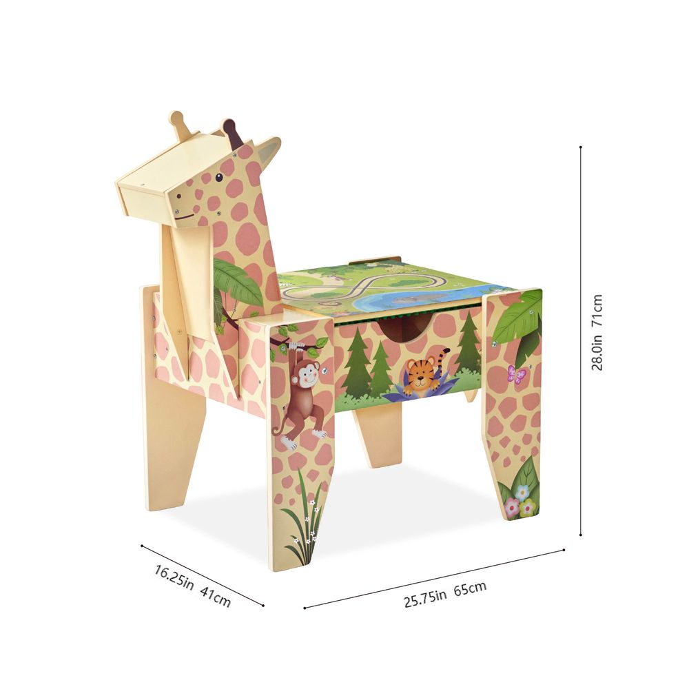 Jungle Giraffe 2-in-1 Wooden Activity Table + 23 Accessories & 1 Car - Image 10