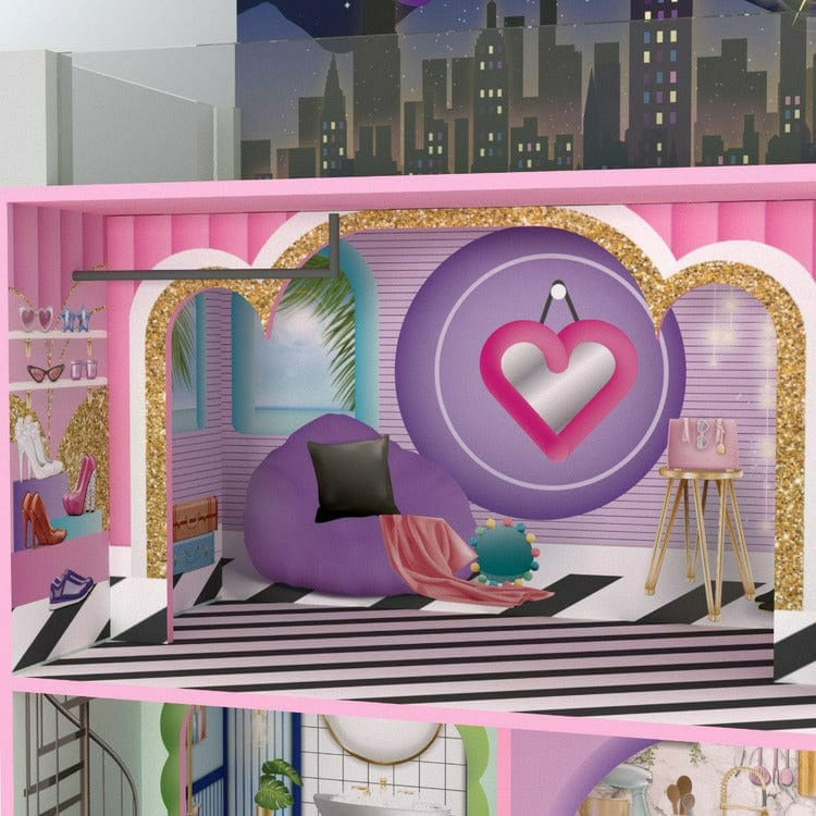 Kids Dreamland Sunset 3-Level Dollhouse Set for 12" Dolls - Image 14
