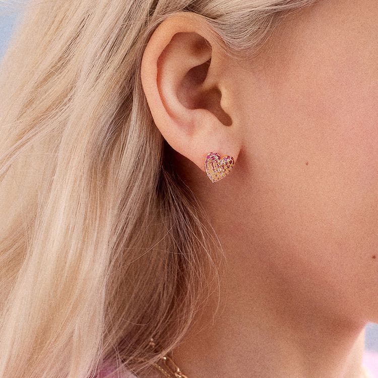 Alternative view of Kids' Pave Hearts Earrings