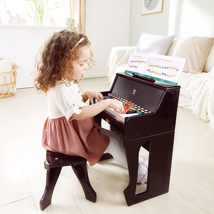 Alternative view of Learn with Lights Black Piano & Stool