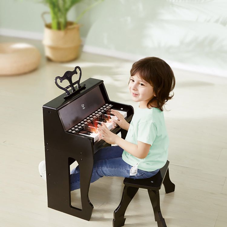 Learn with Lights Black Piano & Stool - Image 3