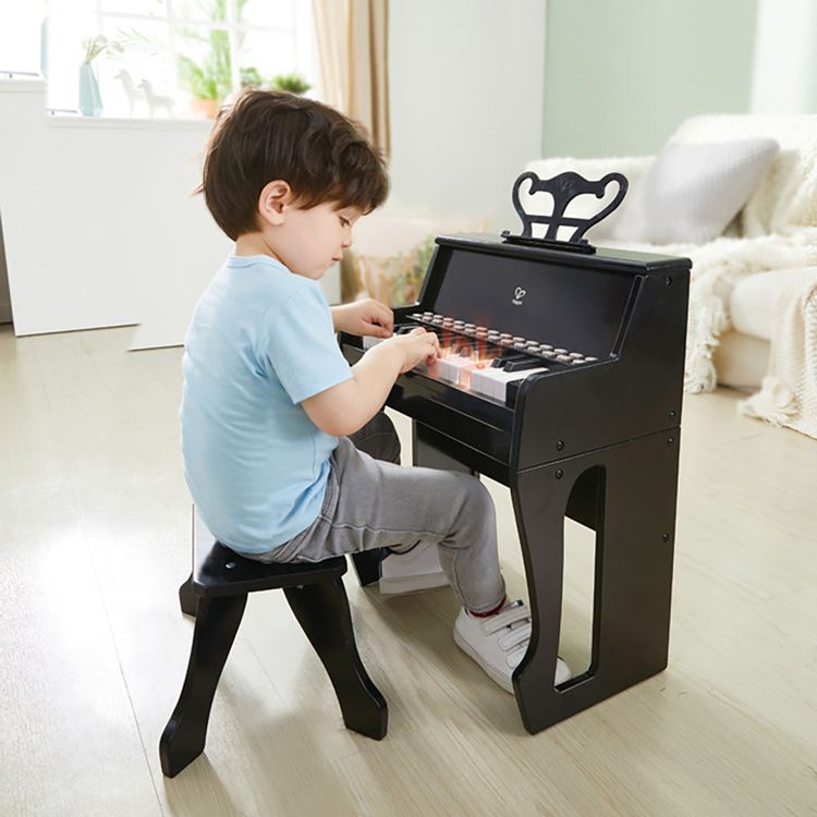 Learn with Lights Black Piano & Stool - Image 4