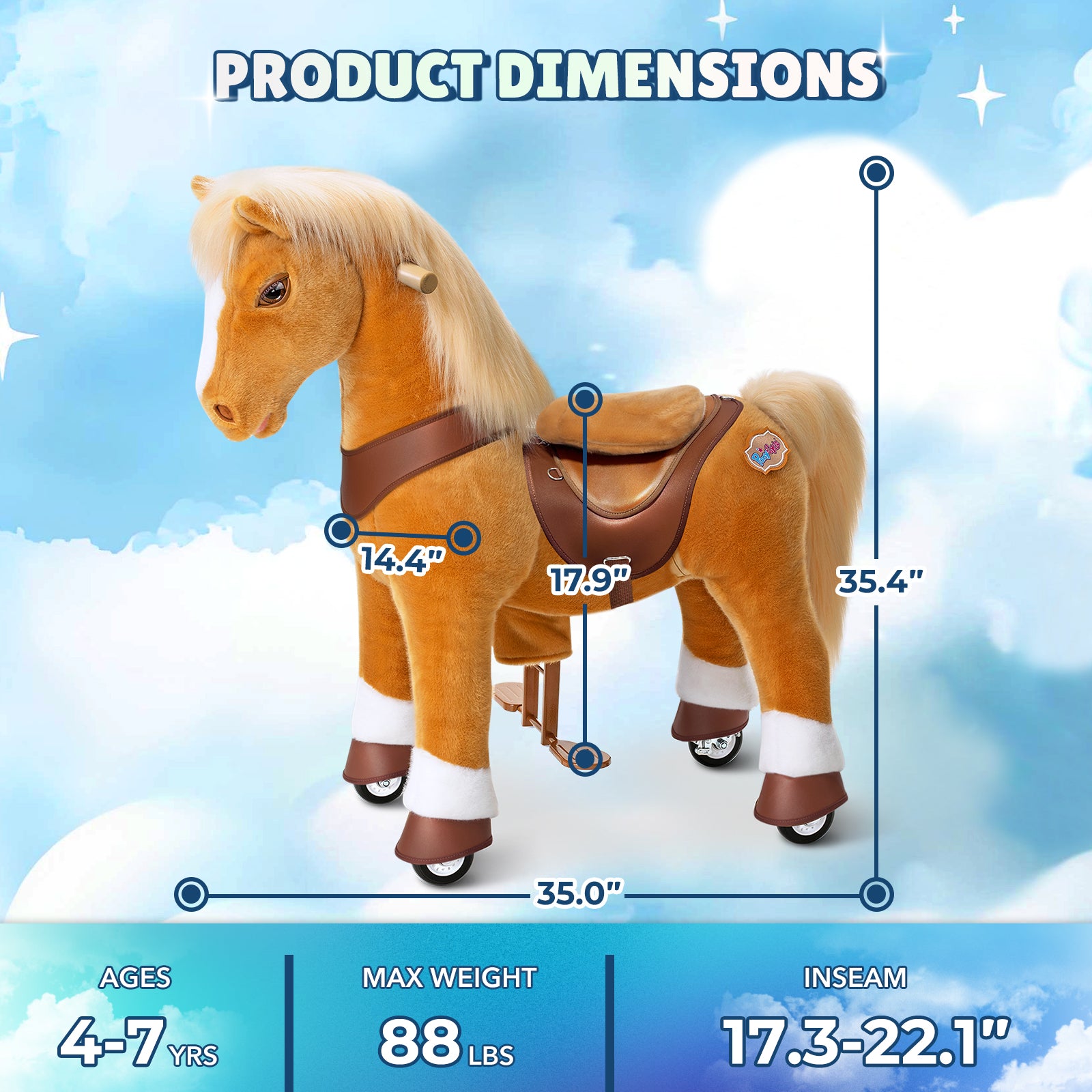 Light Brown Horse Model Y Ride on Toy - 4-7 Years - Image 7