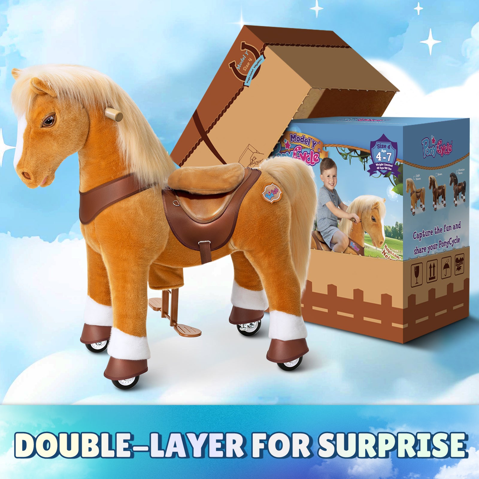 Light Brown Horse Model Y Ride on Toy - 4-7 Years - Image 8
