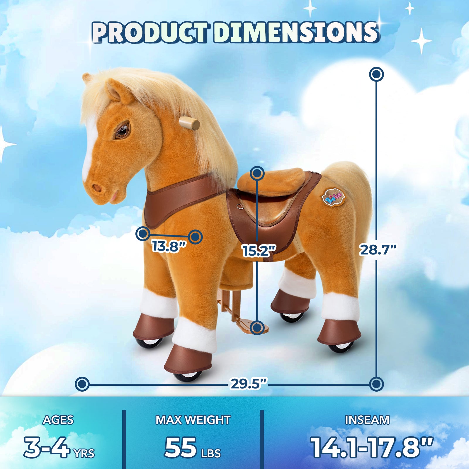 Light Brown Horse Model Y Ride on Toy - Age 3-4 Years - Image 6