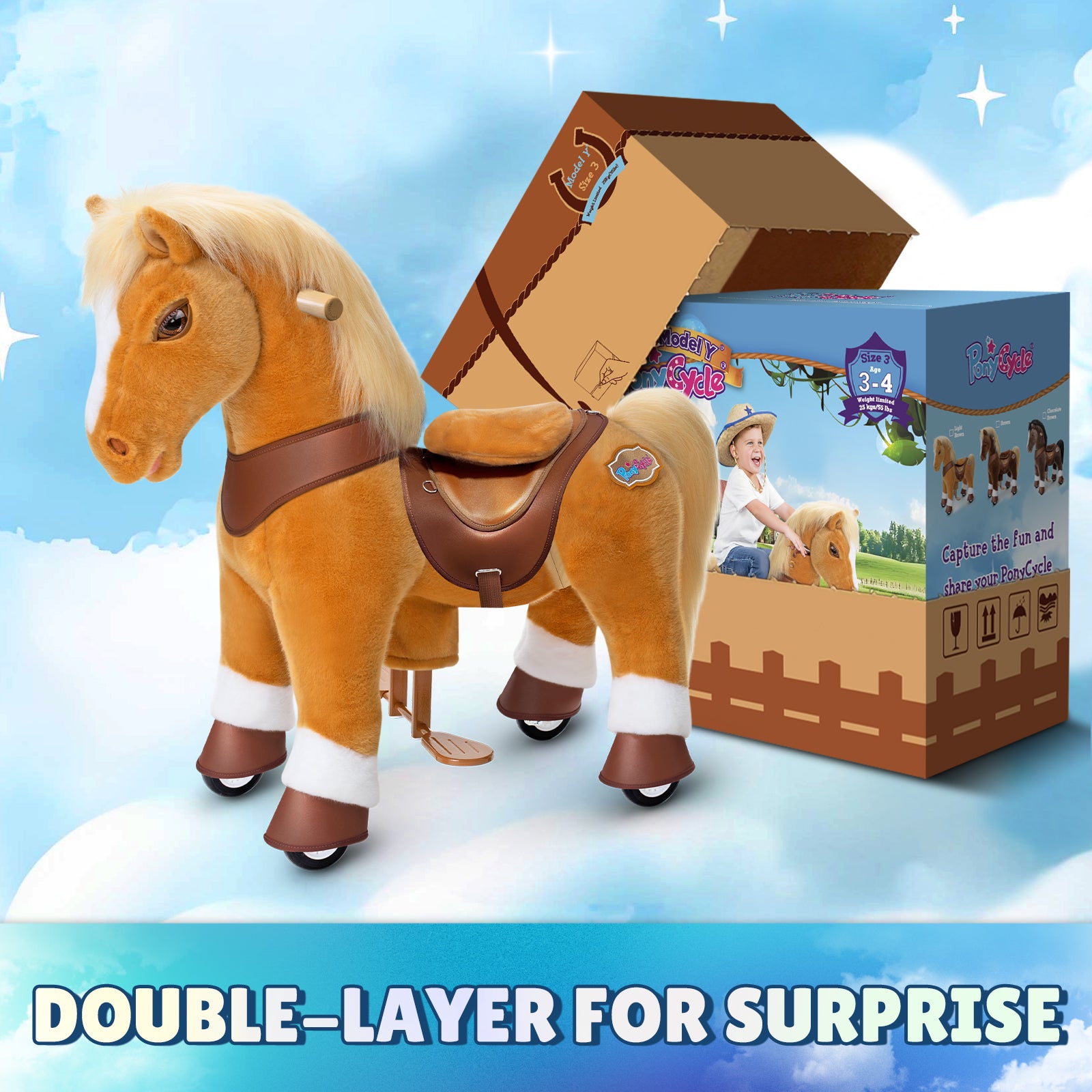 Light Brown Horse Model Y Ride on Toy - Age 3-4 Years - Image 7