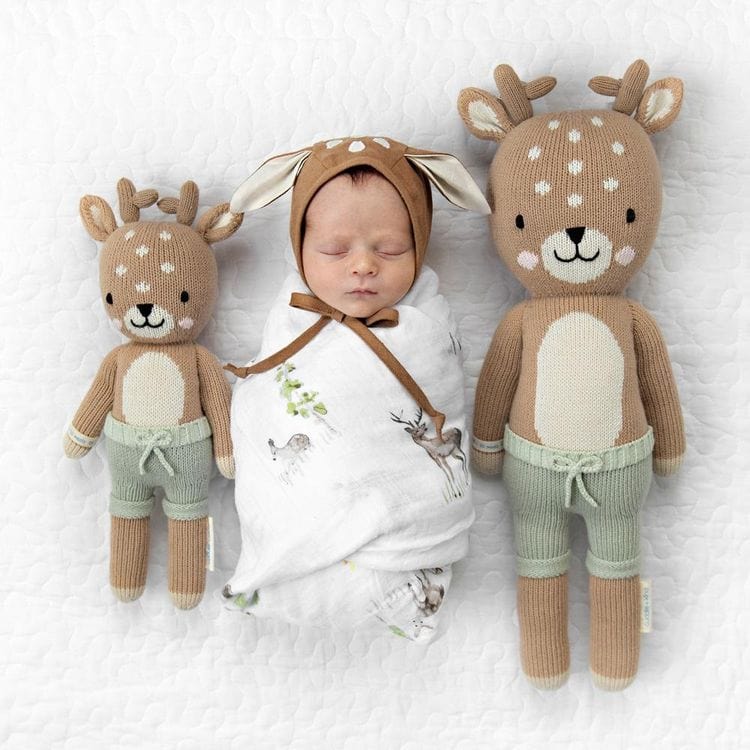 Alternative view of Little 13" Elliott the Fawn Hand-Knit Doll