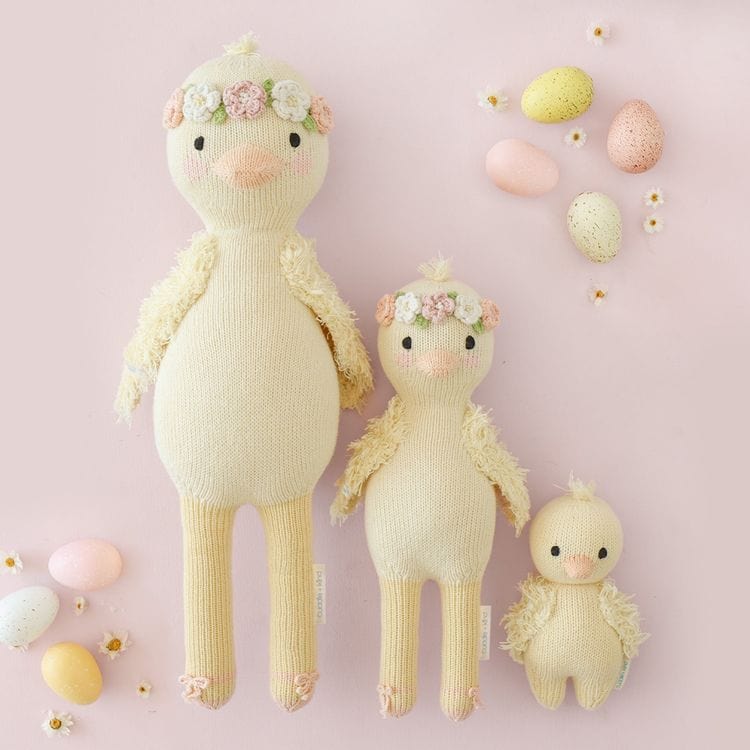 Little 13" Flora the Duckling (With Flower Crown) Hand-Knit Doll - Image 5