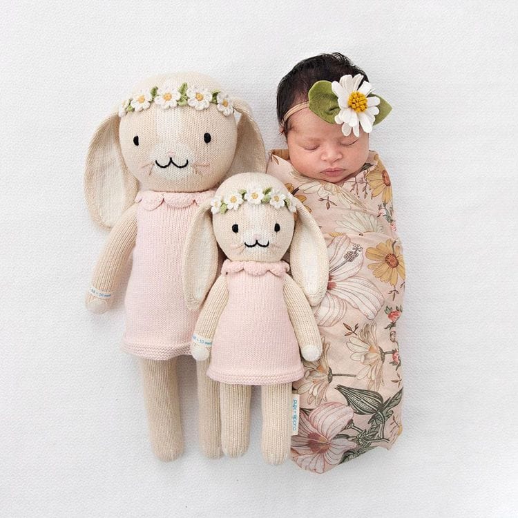 Alternative view of Little 13" Hannah the Bunny (Blush) Hand-Knit Doll