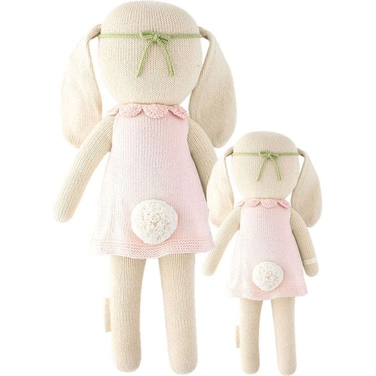Little 13" Hannah the Bunny (Blush) Hand-Knit Doll - Image 6
