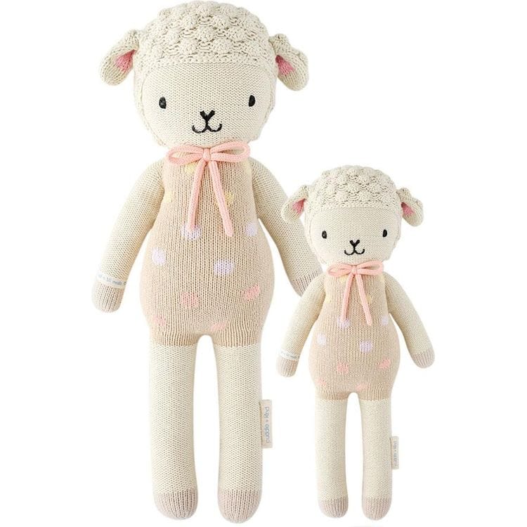 Little 13" Lucy the Lamb (Pastel) Hand-Knit Doll