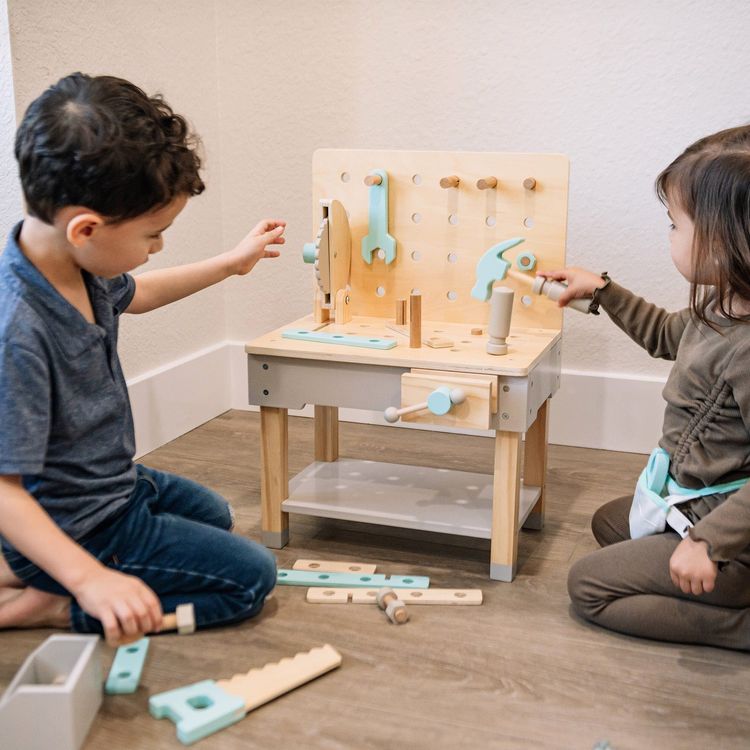 Alternative view of Little Builder Wooden Construction Workbench
