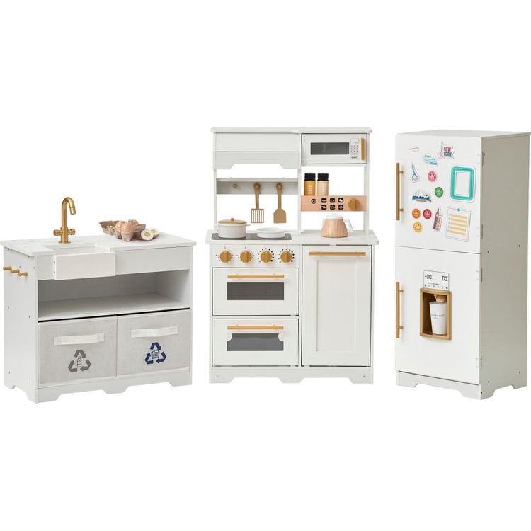 Little Chef Atlanta Modular Play Kitchen - White/Gold - Image 4