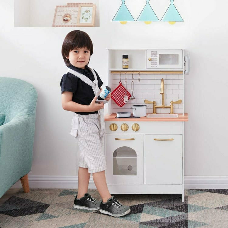 Little Chef Boston Classic Play Kitchen & Cookware - White - Image 2