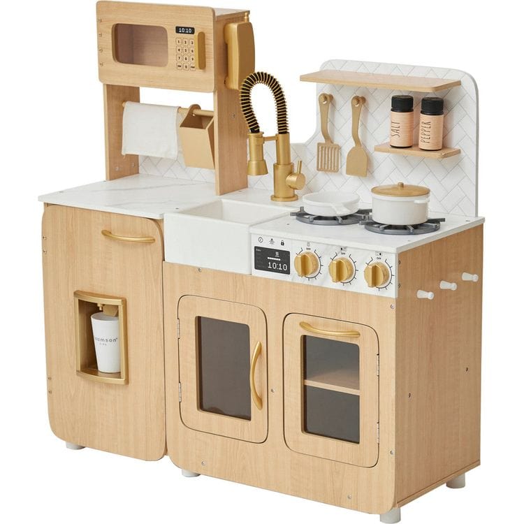 Little Chef Cyprus Play Kitchen with 14-Piece Accessory Set - Image 3