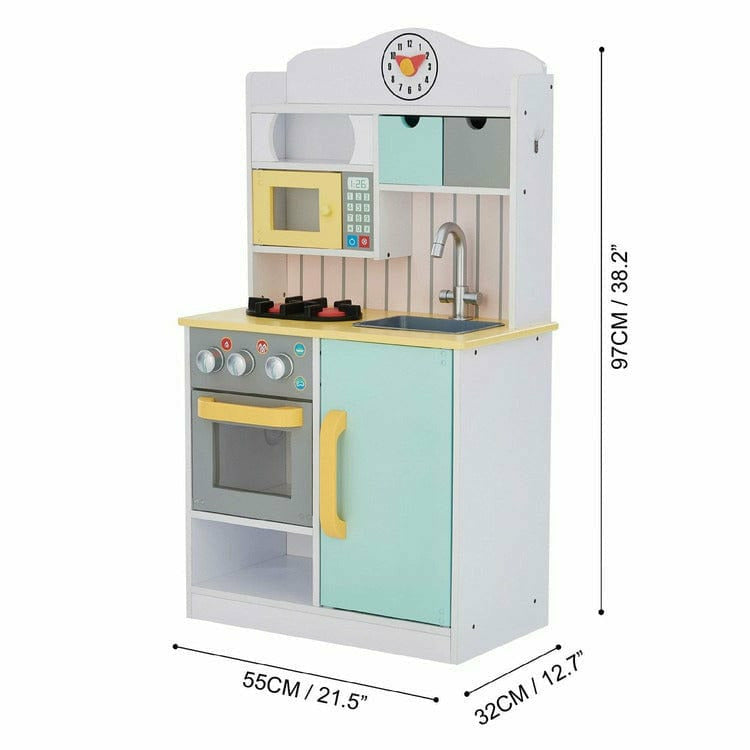 Little Chef Florence Classic Play Kitchen - White/Green & Yellow - Image 4