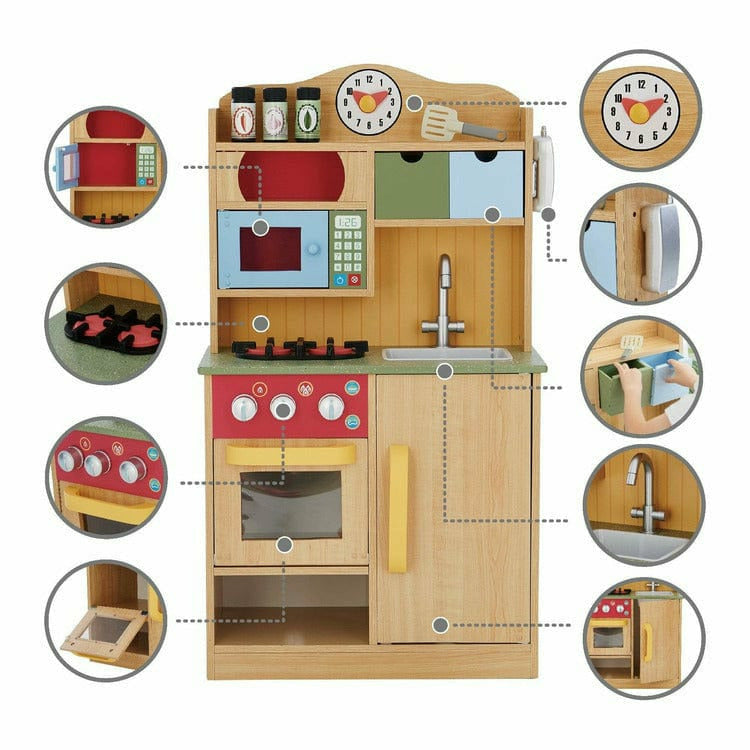 Little Chef Florence Classic Play Kitchen - Wood Grain - Image 2