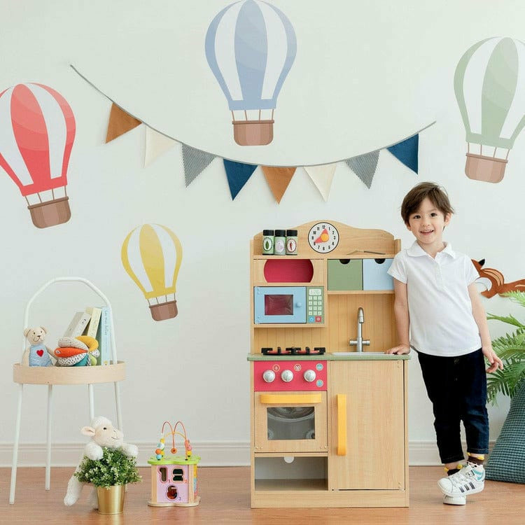 Little Chef Florence Classic Play Kitchen - Wood Grain - Image 3