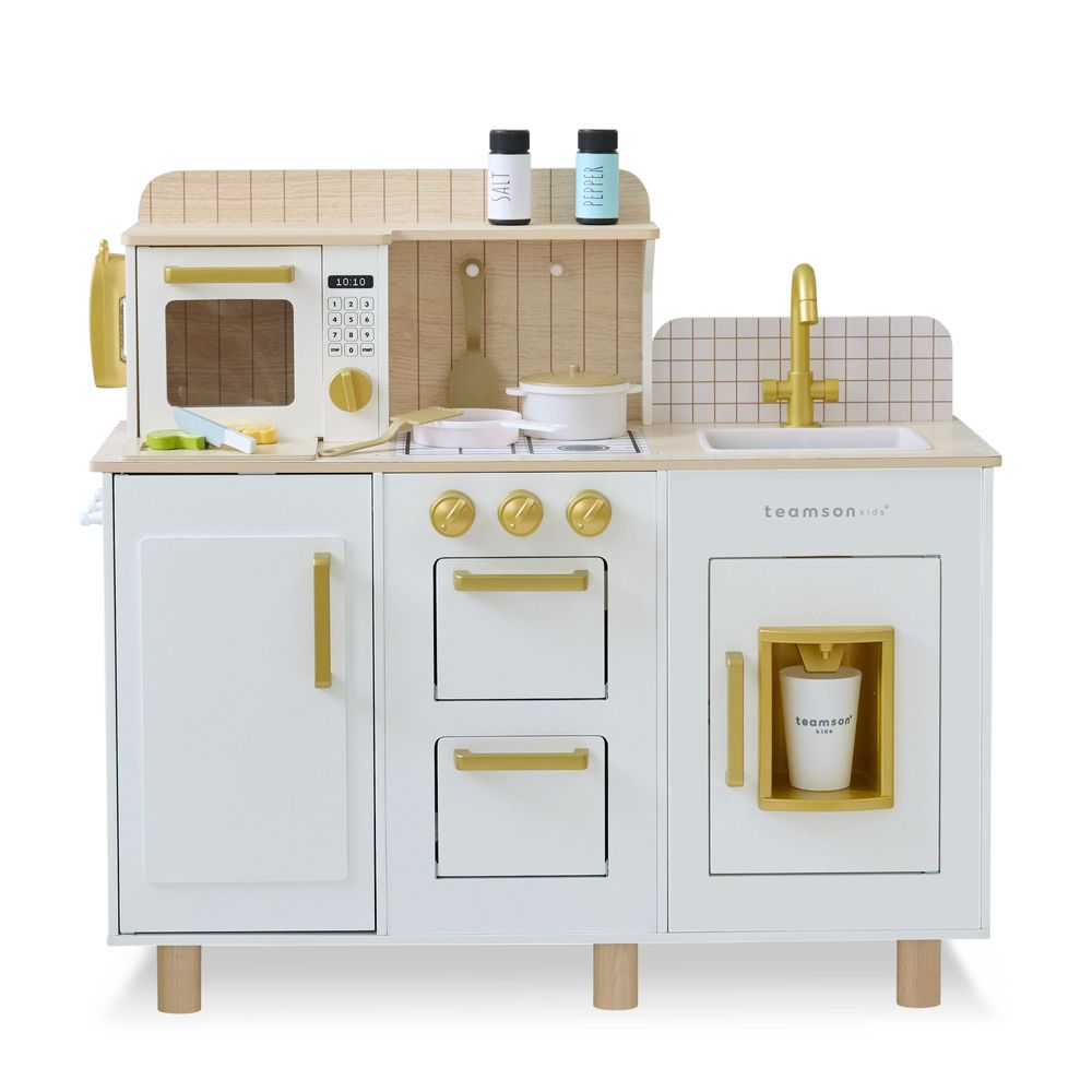 Little Chef Hampton Wooden Play Kitchen with Ice Dispenser & Sink - White