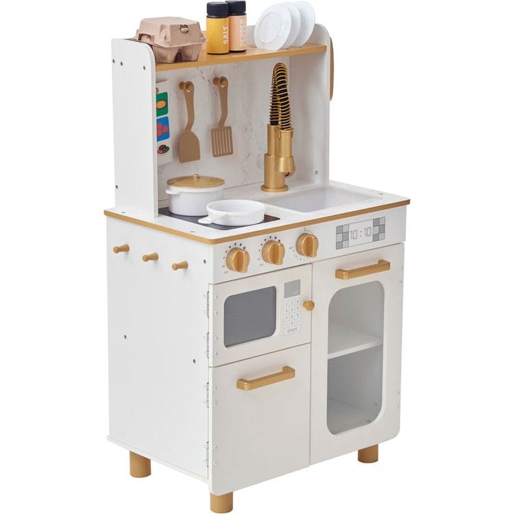 Alternative view of Little Chef Memphis Play Kitchen + Accessories - White/Gold