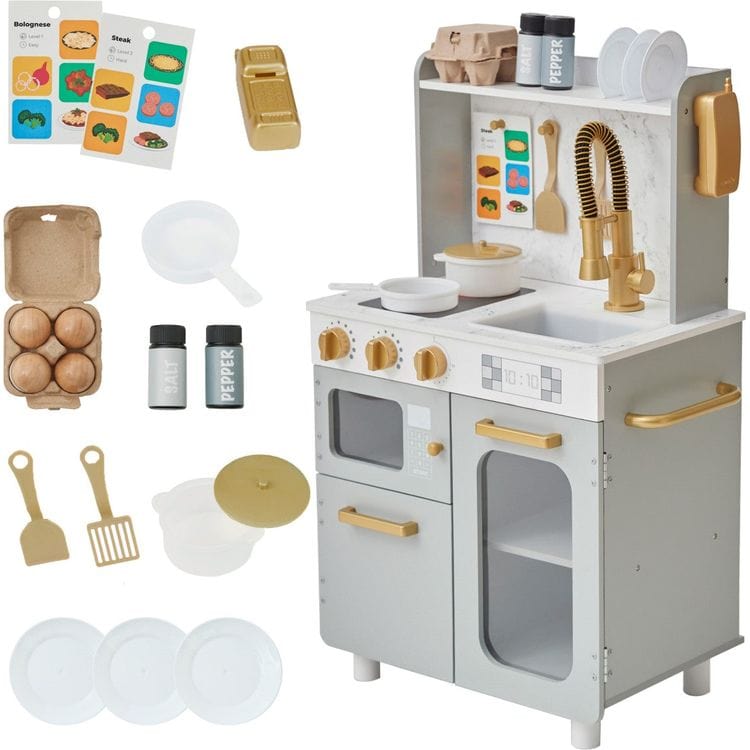 Alternative view of Little Chef Memphis Play Kitchen - Gray/Gold