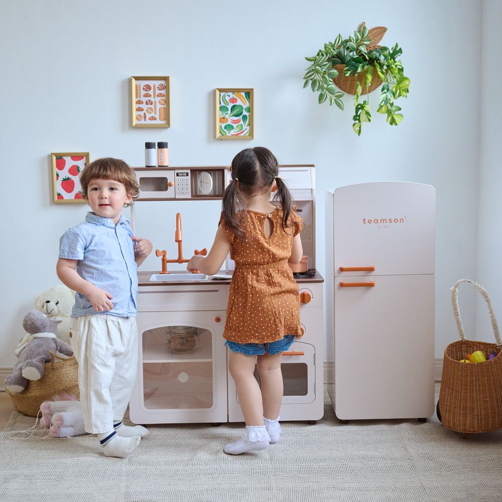 Alternative view of Little Chef Normandy Wooden Play Kitchen with Modular Fridge & Sink - Pink