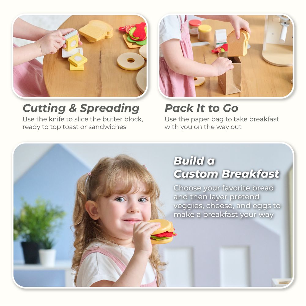 Little Chef Santa Barbara Wooden Healthy Breakfast to Go - Image 6