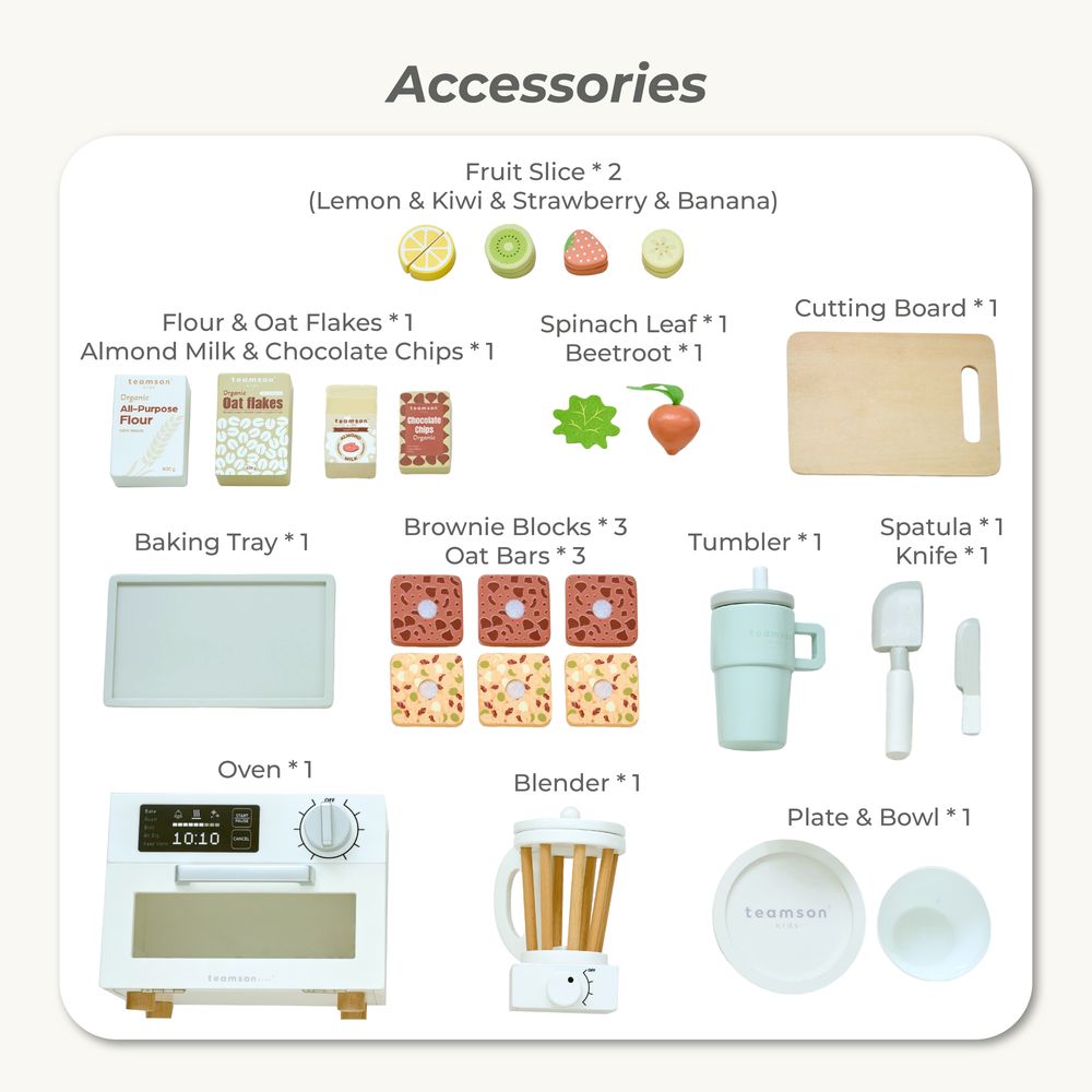 Little Chef Santa Barbara Wooden Healthy Dessert Set with 27 Accessories - Image 5