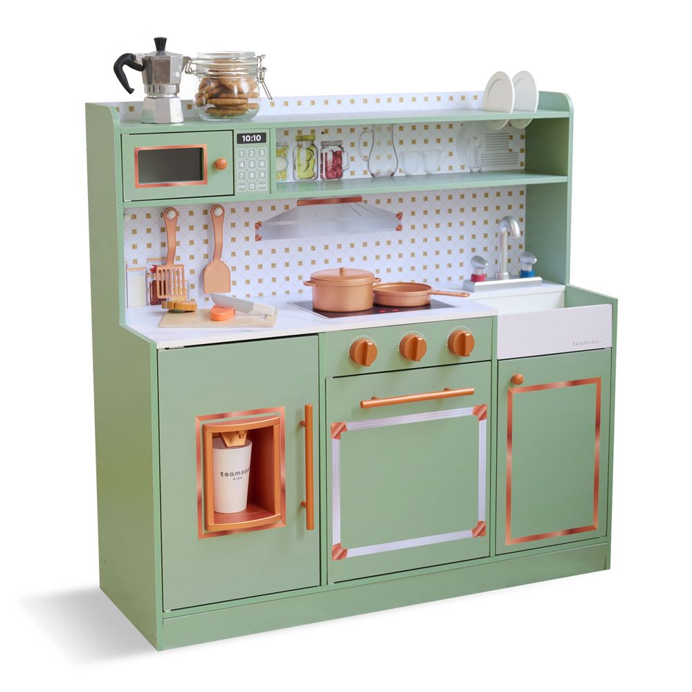 Little Chef St. Louis Wooden Play Kitchen with Sink & Ice Dispenser - Green
