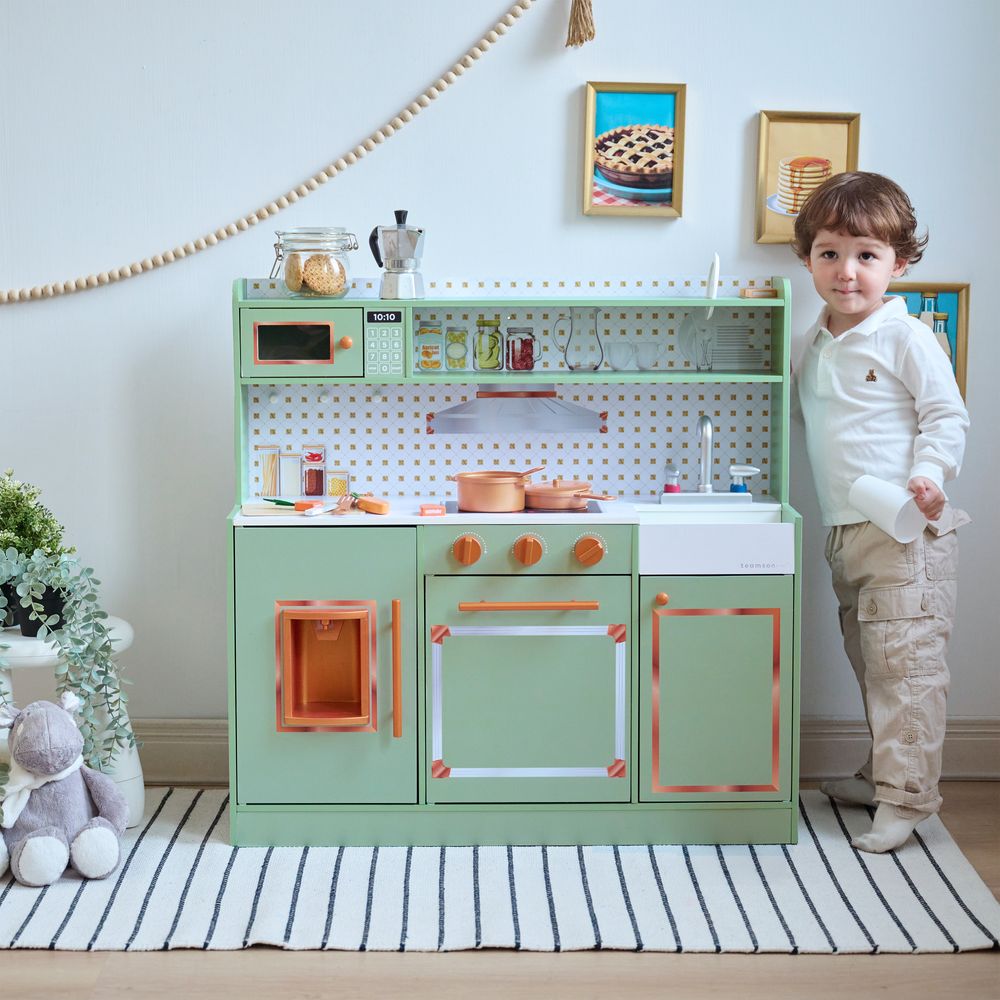 Alternative view of Little Chef St. Louis Wooden Play Kitchen with Sink & Ice Dispenser - Green