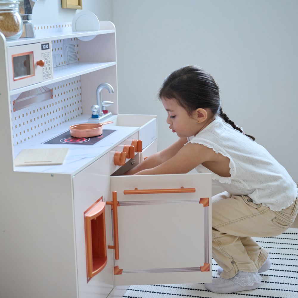 Little Chef St. Louis Wooden Play Kitchen with Sink & Ice Dispenser - Pink - Image 3