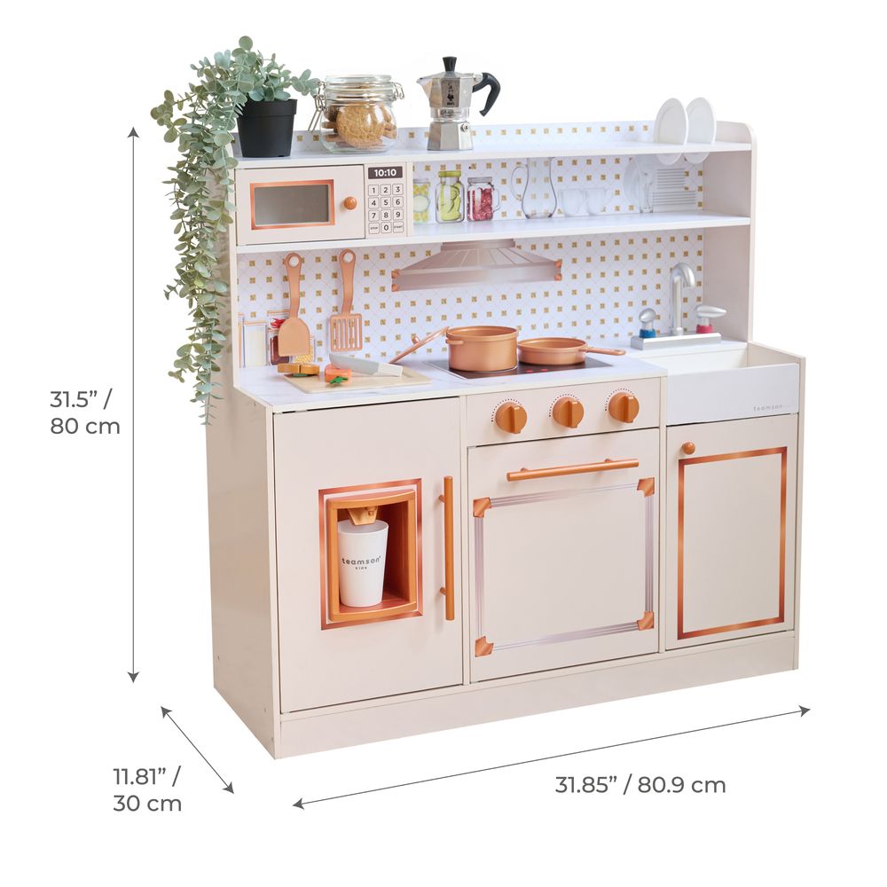 Little Chef St. Louis Wooden Play Kitchen with Sink & Ice Dispenser - Pink - Image 8