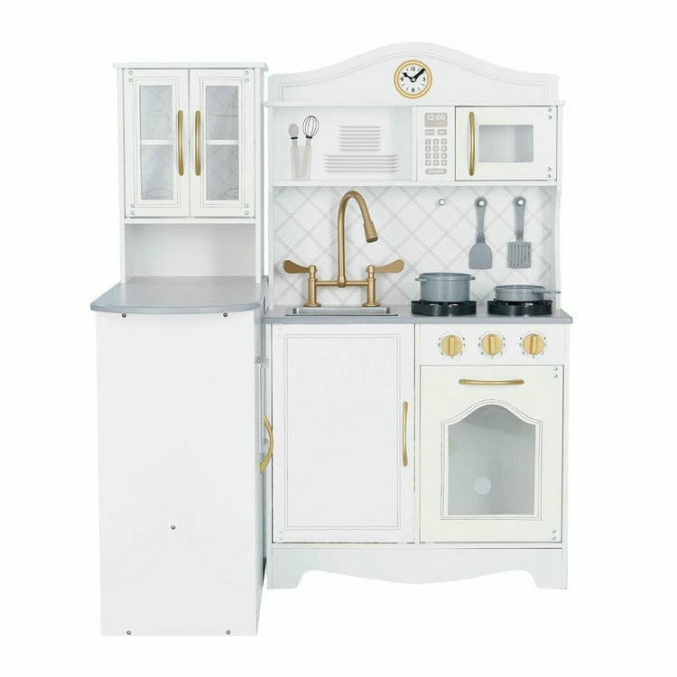Little Chef Upper East Retro Play Kitchen - White / Gold - Image 6