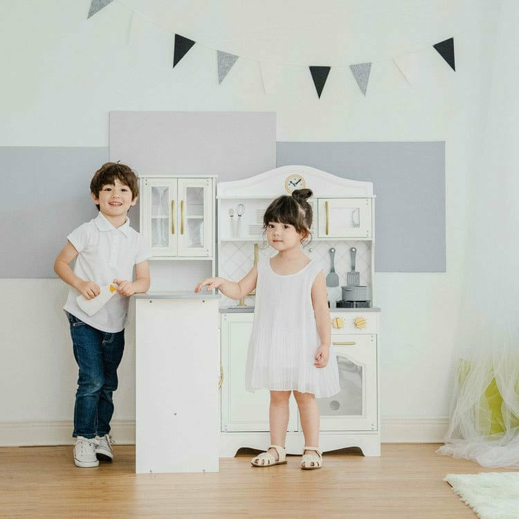 Alternative view of Little Chef Upper East Retro Play Kitchen - White / Gold