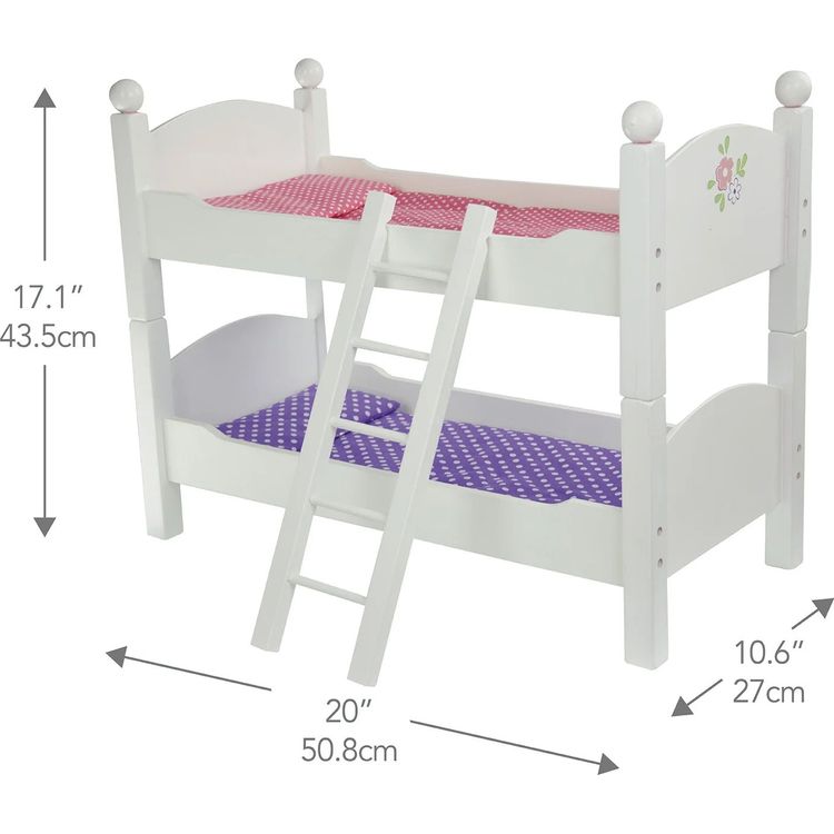 Little Princess 18" Doll Double Bunk Bed - Grey - Image 3