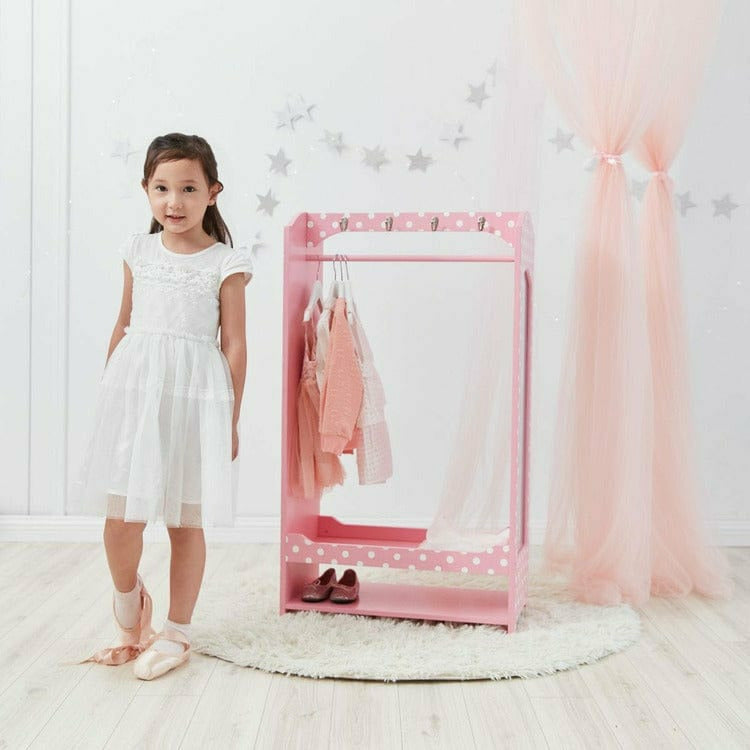 Little Princess Bella Clothing Rack with Storage - Pink - Image 2