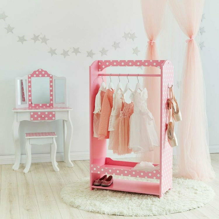 Little Princess Bella Clothing Rack with Storage - Pink - Image 3