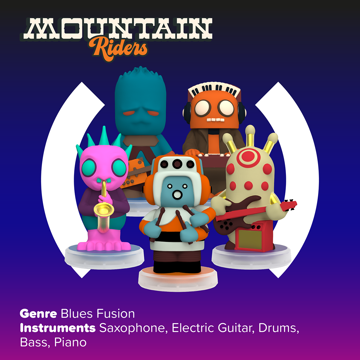 Alternative view of Loops Lab Mountain Riders: 5 Figurines Blues Fusion Band