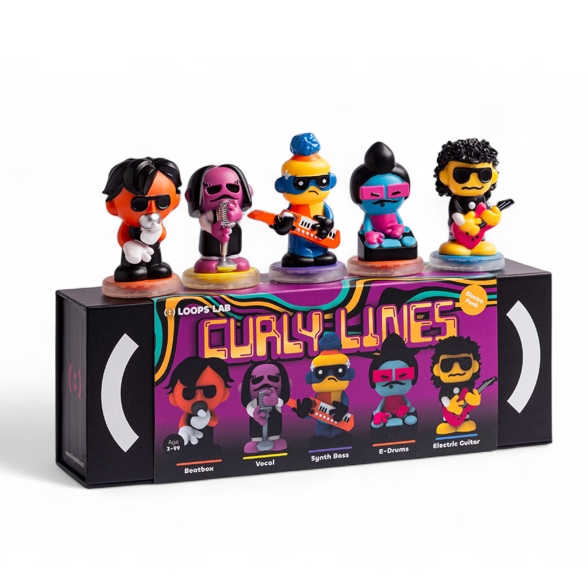 Loops Lap Curly Lines: 5 Figurines NeoFunk Band